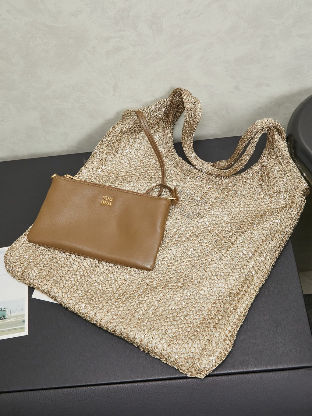 Miu Miu Ivy Sequin Mesh Bag