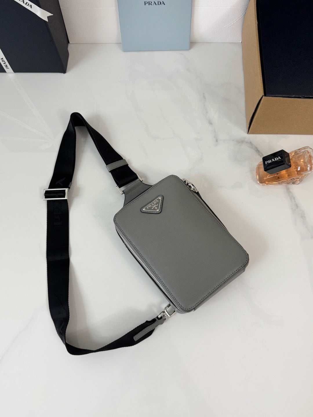 Prada Brique Saffiano Leather Bag