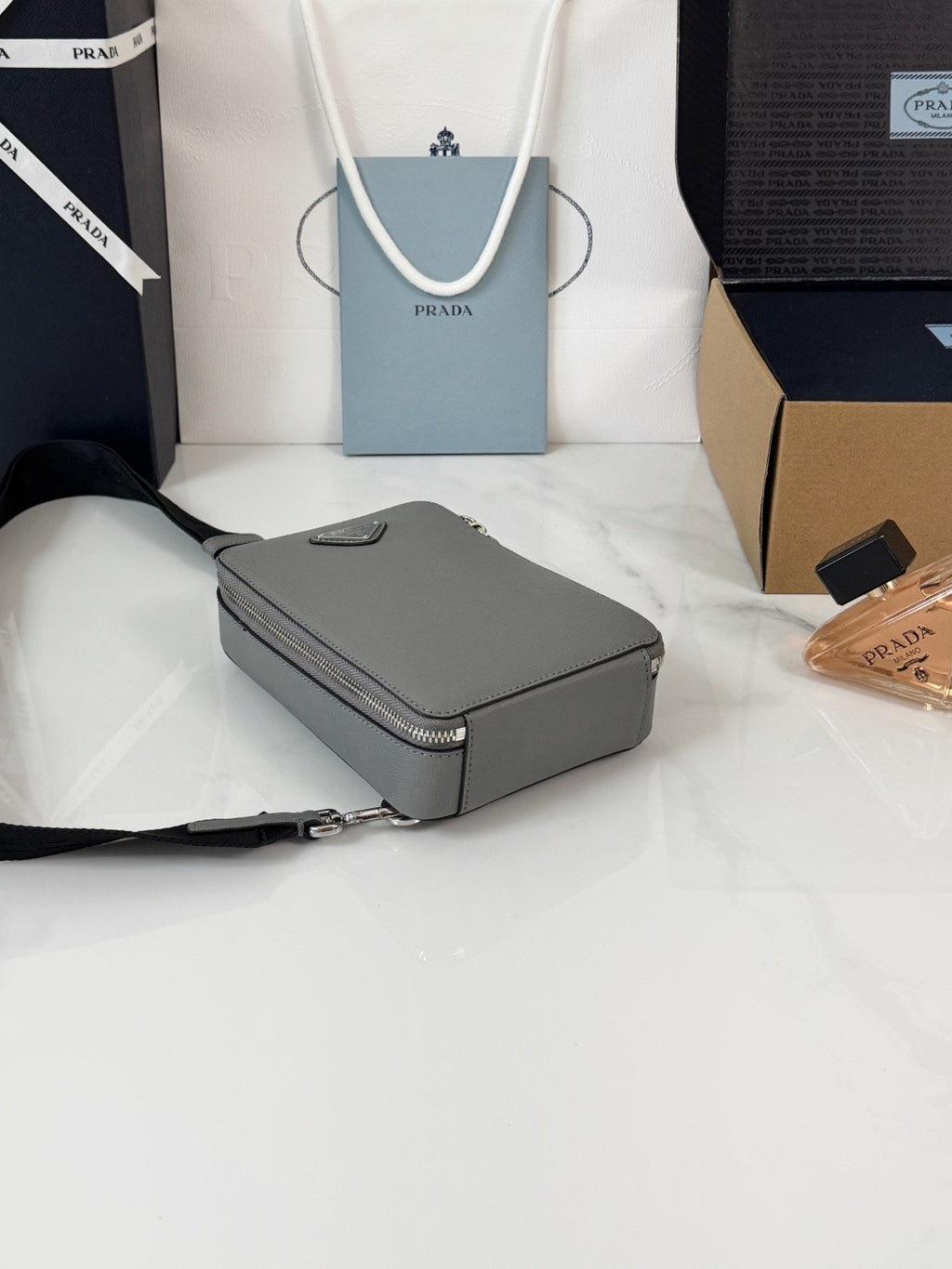 Prada Brique Saffiano Leather Bag