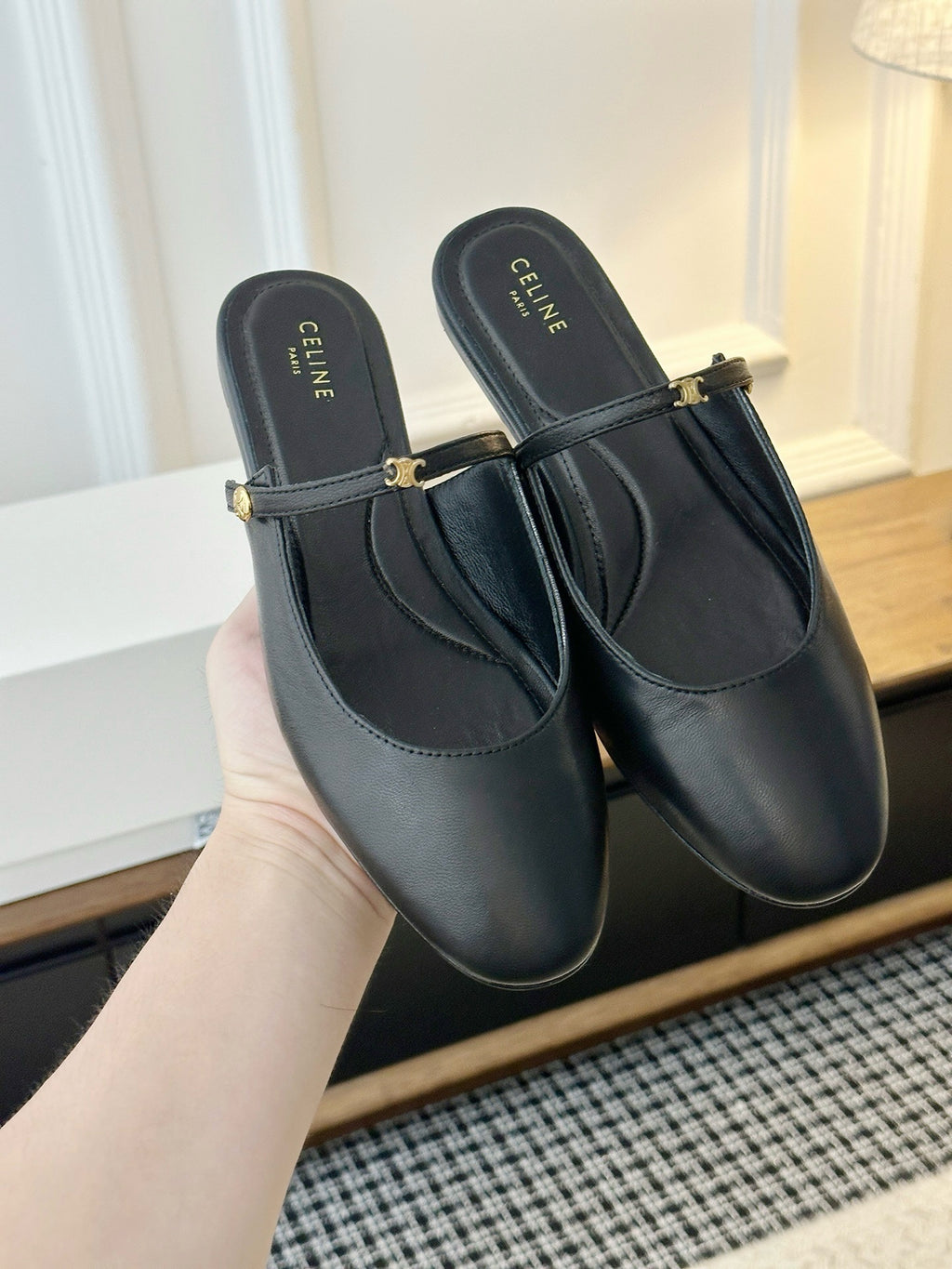 Celine Macaron Mule In Goatskin