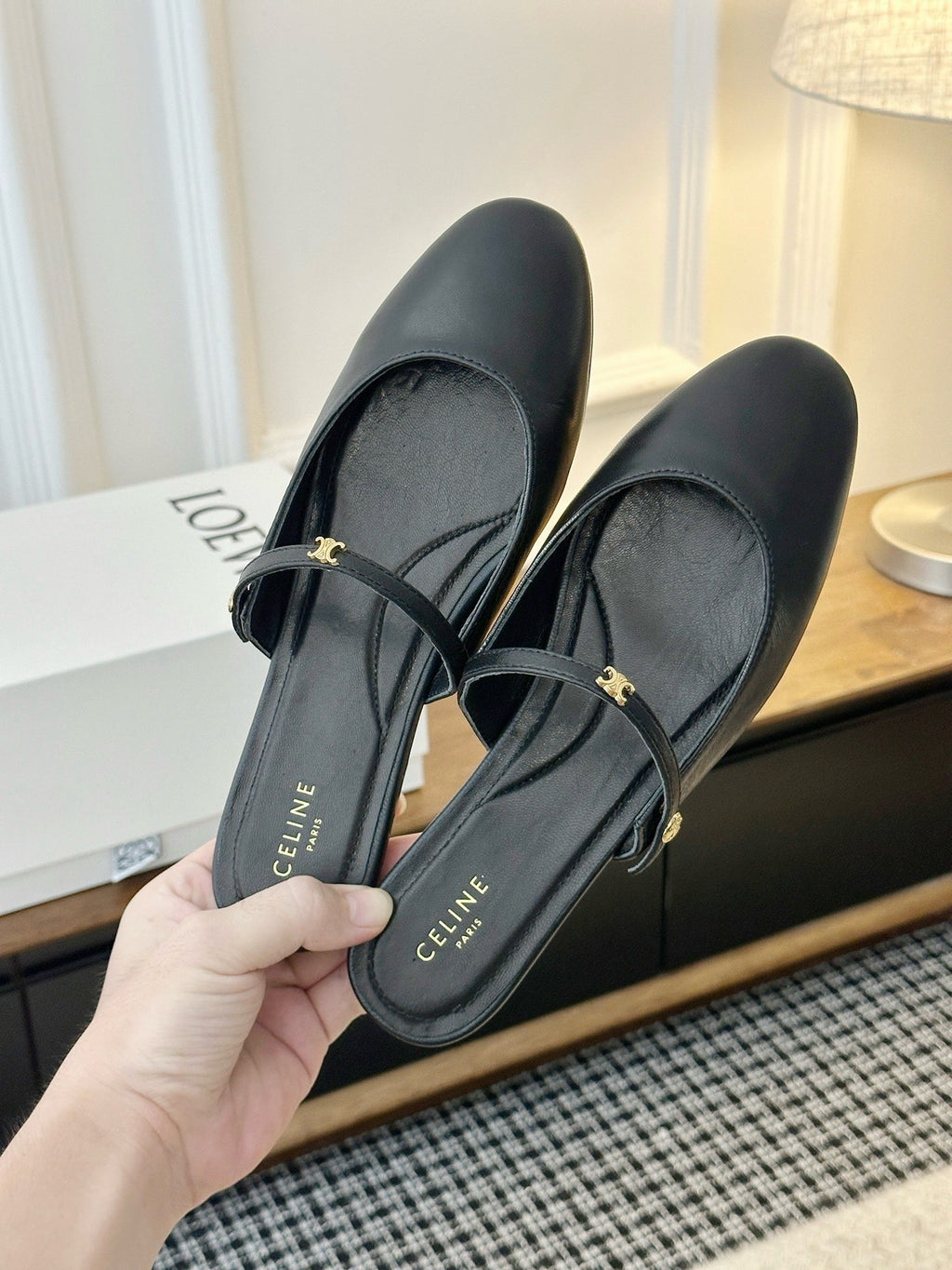 Celine Macaron Mule In Goatskin
