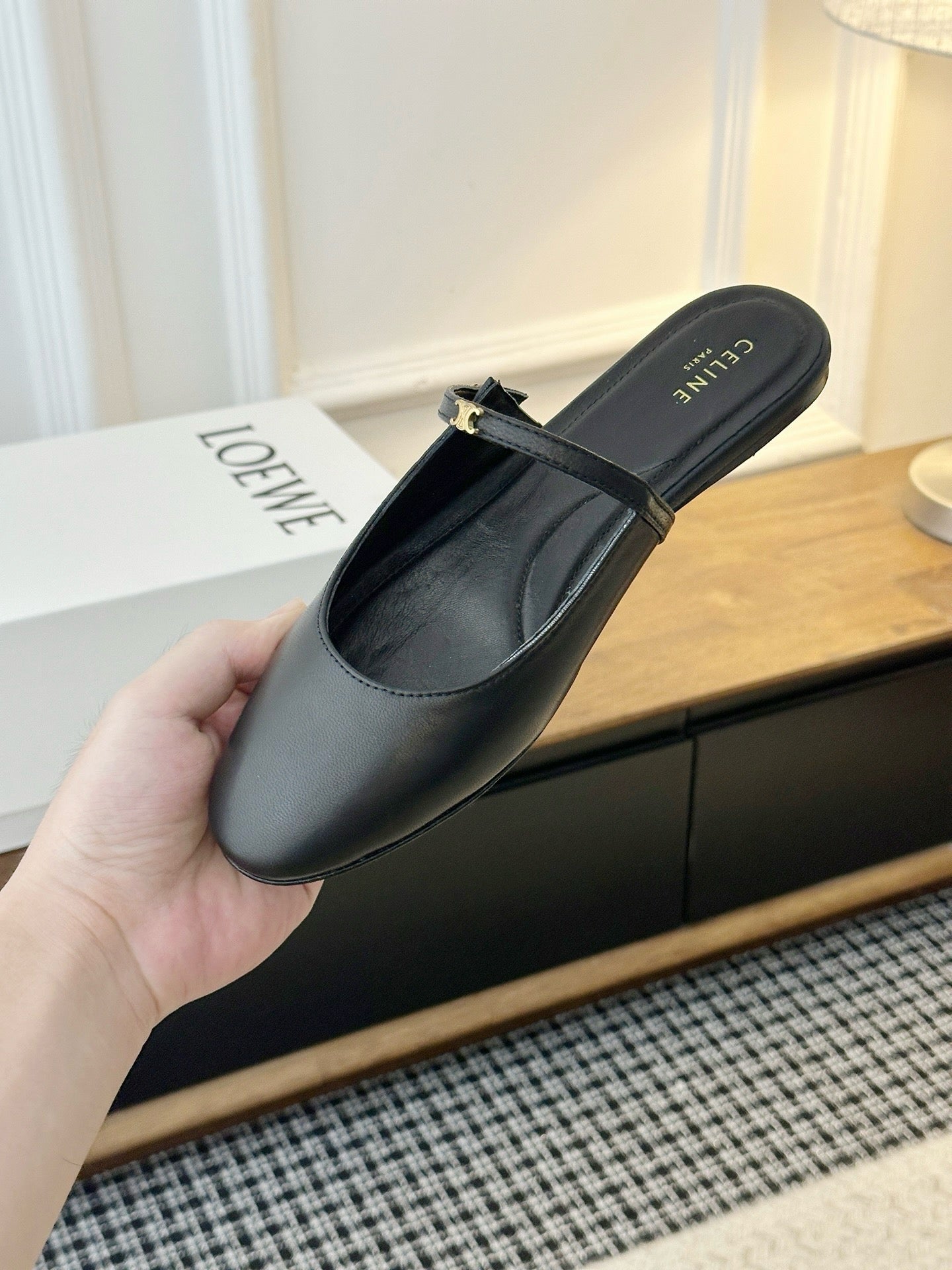 Celine Macaron Mule In Goatskin
