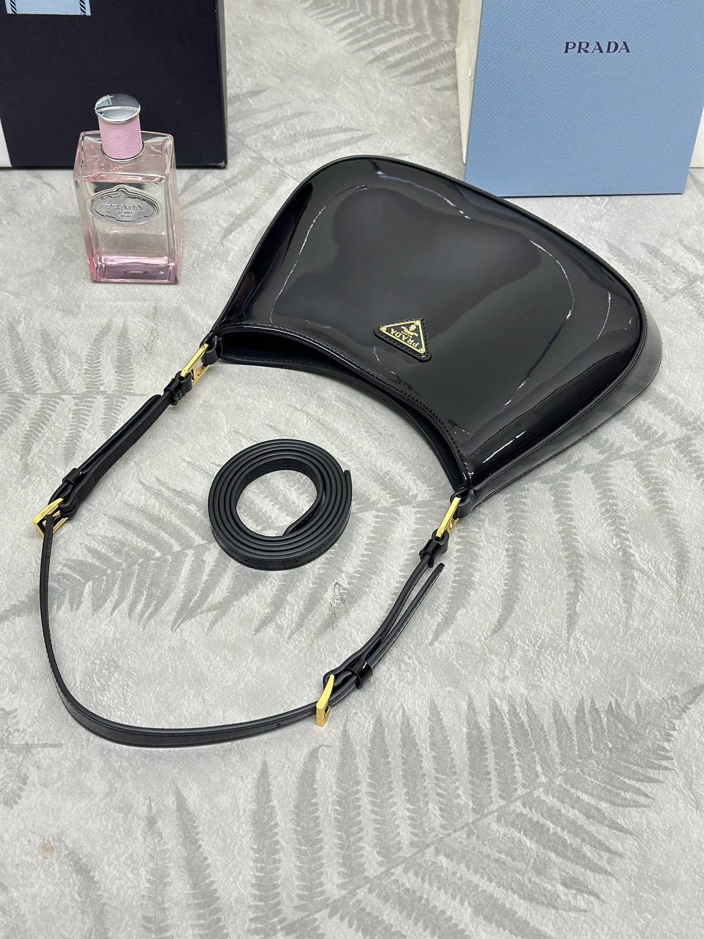 Prada Cleo Bag in Patent Leather 1BC169
