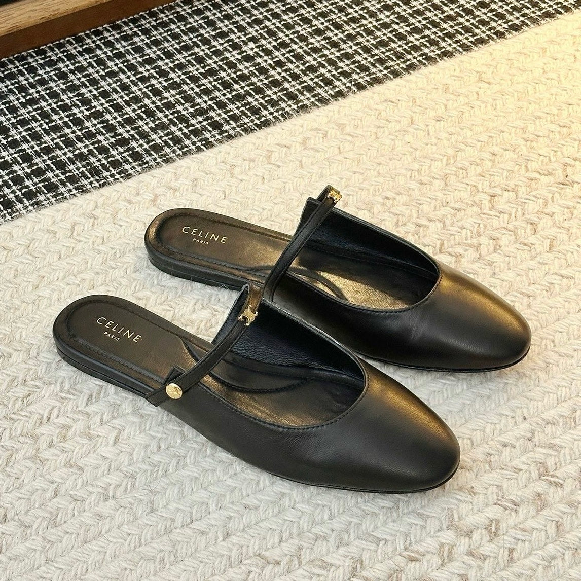 Celine Macaron Mule In Goatskin