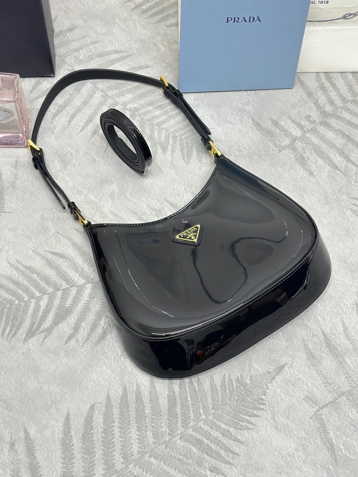 Prada Cleo Bag in Patent Leather 1BC169