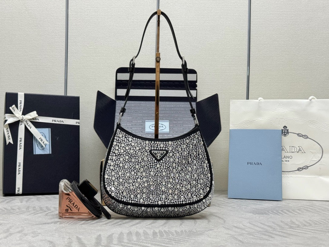 Prada Cleo Bag with Crystals 1BC169
