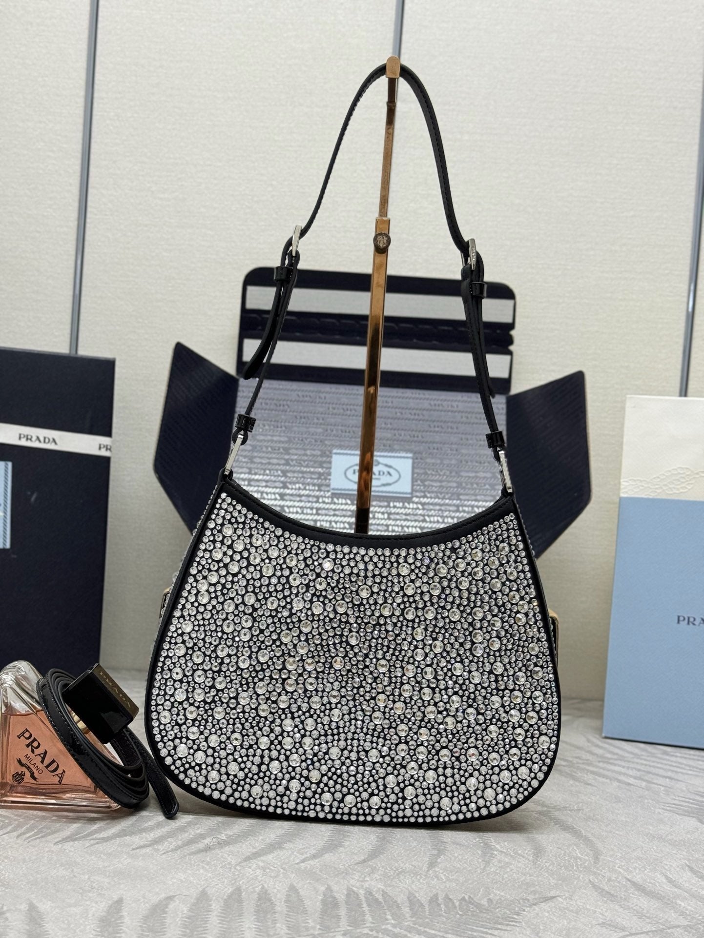 Prada Cleo Bag with Crystals 1BC169