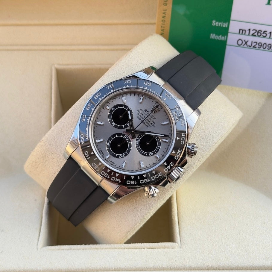 Rolex Daytona 126519LN-0006 40MM 904L Stainless Steel Rubber Strap Slate Dial