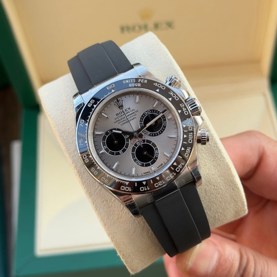 Rolex Daytona 126519LN-0006 40MM 904L Stainless Steel Rubber Strap Slate Dial