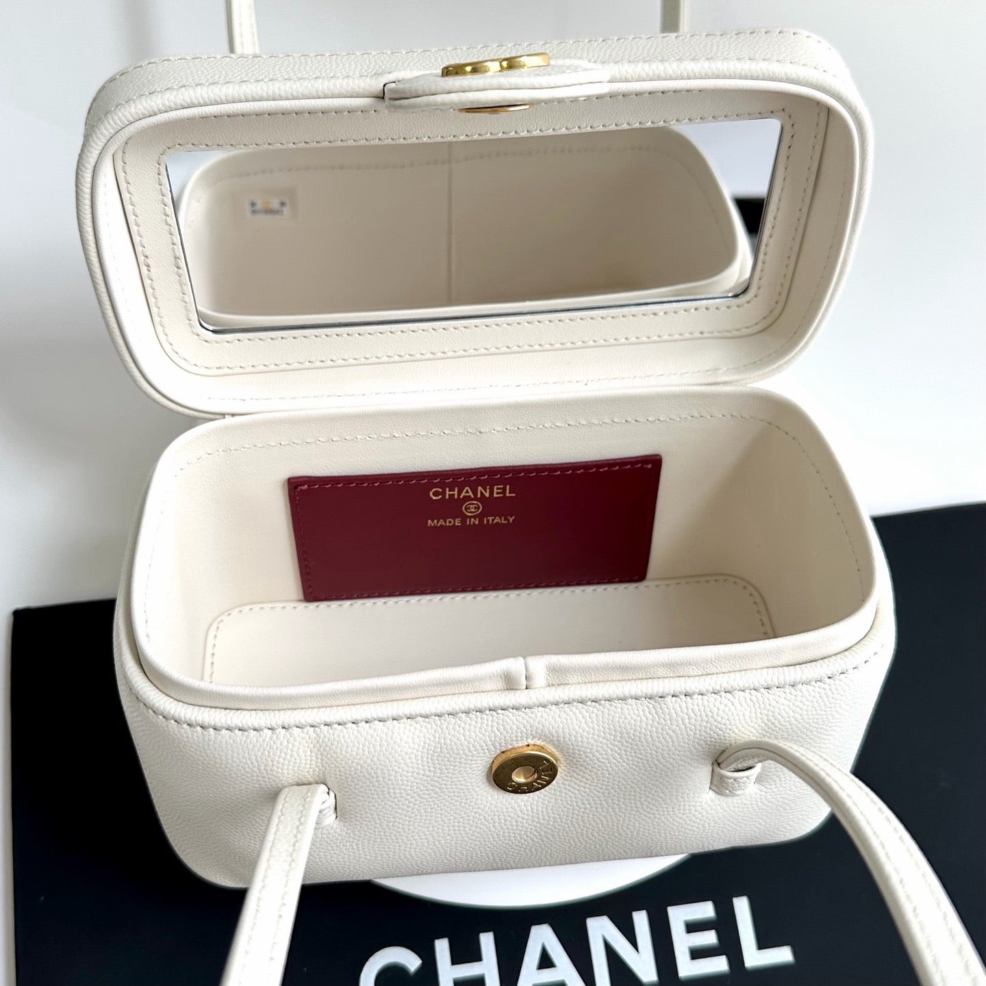 Chanel Preppy Coco Long Vanity with Straps in Grained Shiny Calfskin