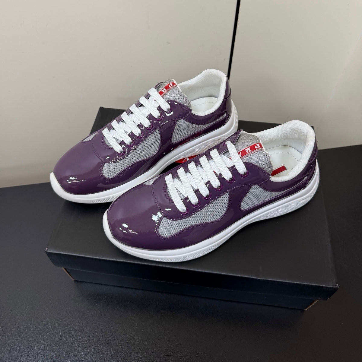 Prada America's Cup Sneaker in Patent Leather