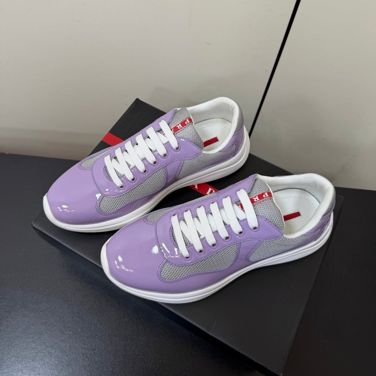 Prada America's Cup Sneaker in Patent Leather