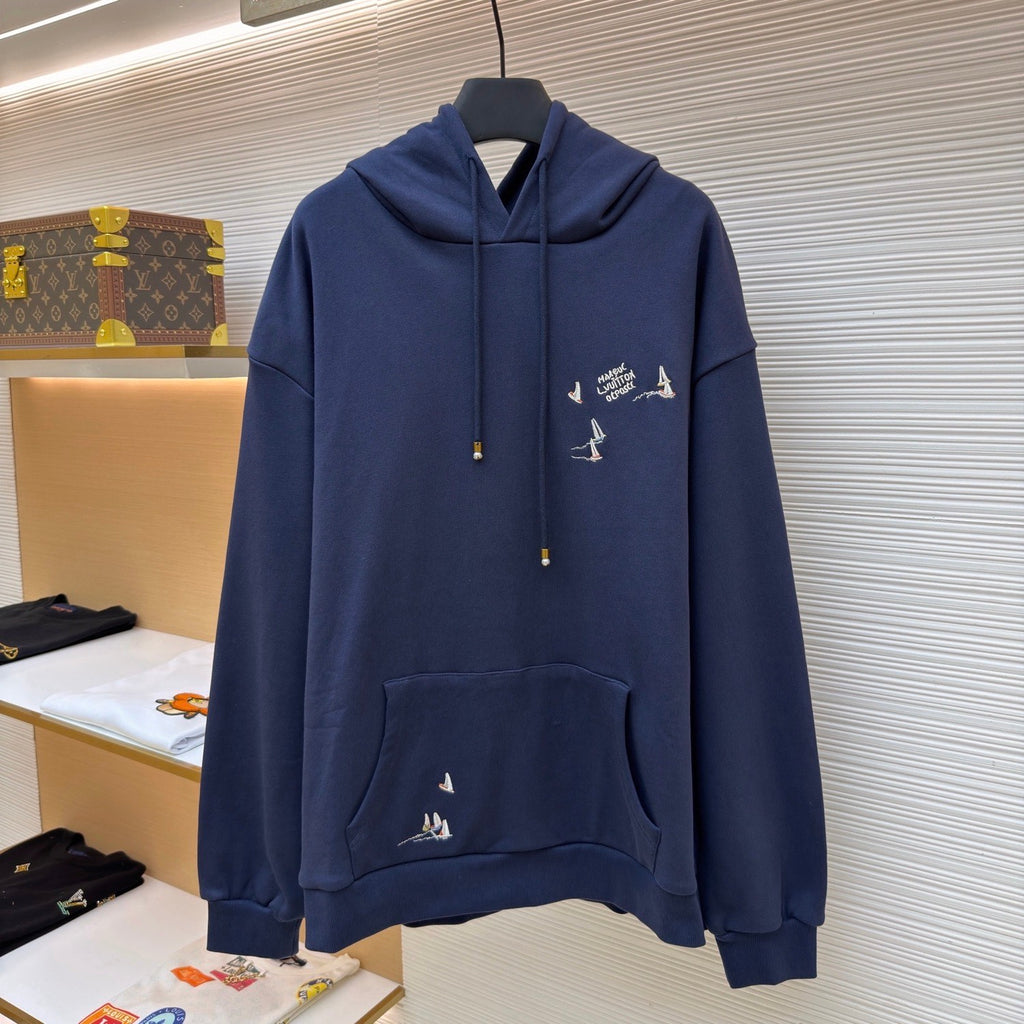 LV 1AHW66 Embroidered Signature Hoodie