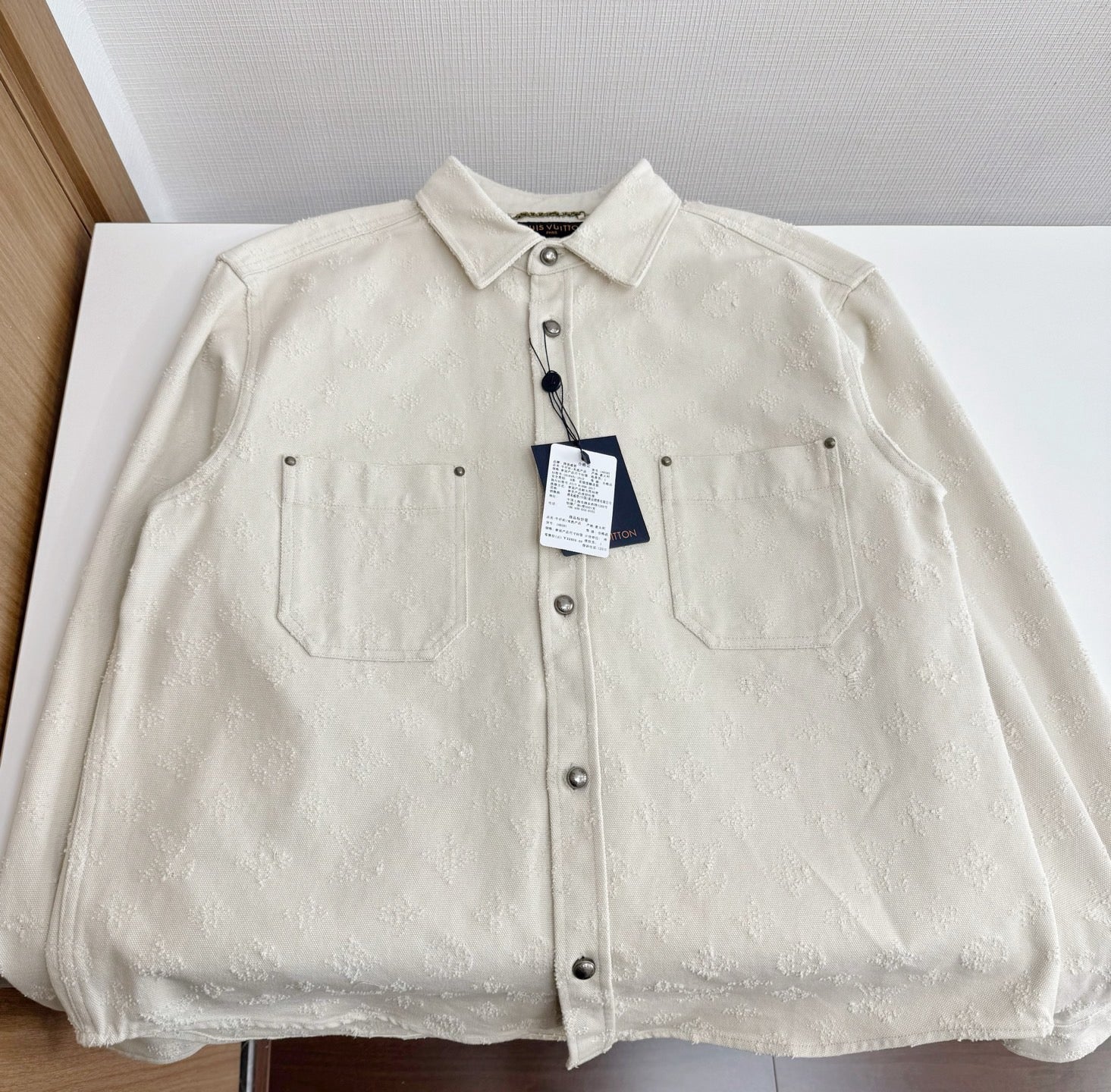 LV 1AKOHM Monogram Denim Overshirt In Punch Needle