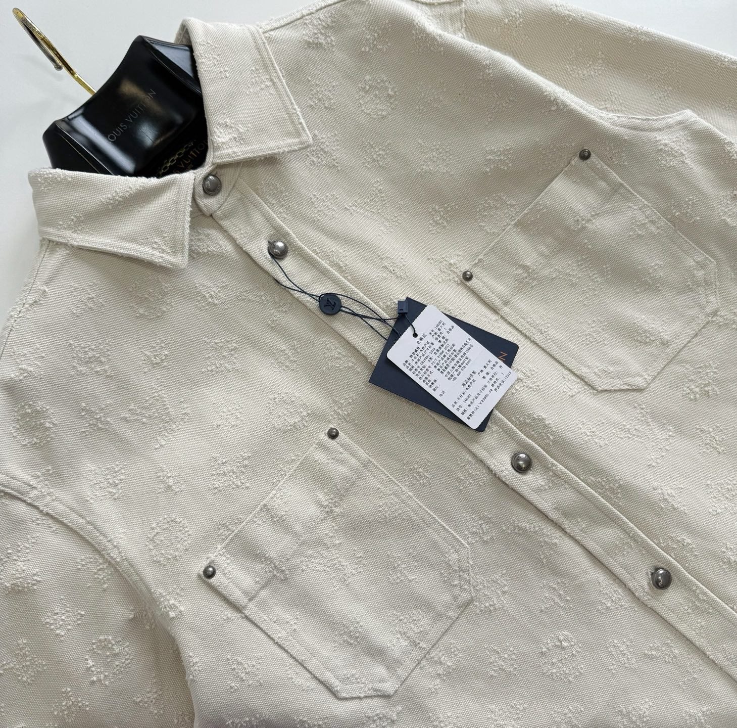LV 1AKOHM Monogram Denim Overshirt In Punch Needle