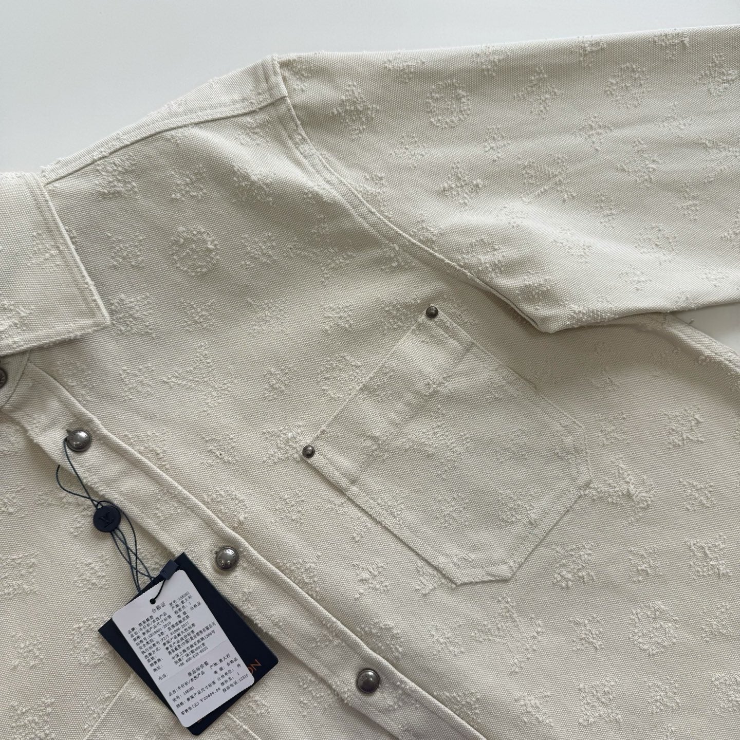 LV 1AKOHM Monogram Denim Overshirt In Punch Needle