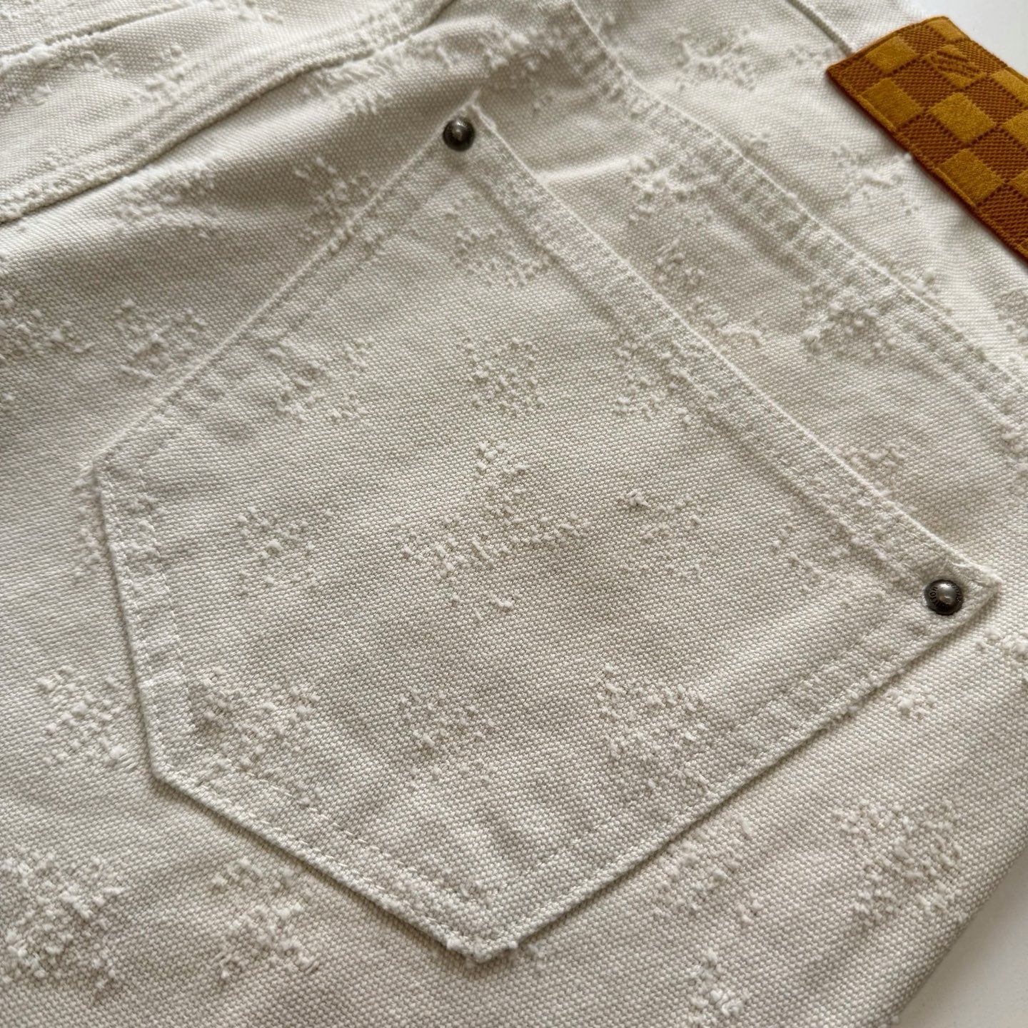 LV 1AKOHX Monogram Needle-Punched Denim Skate Pants