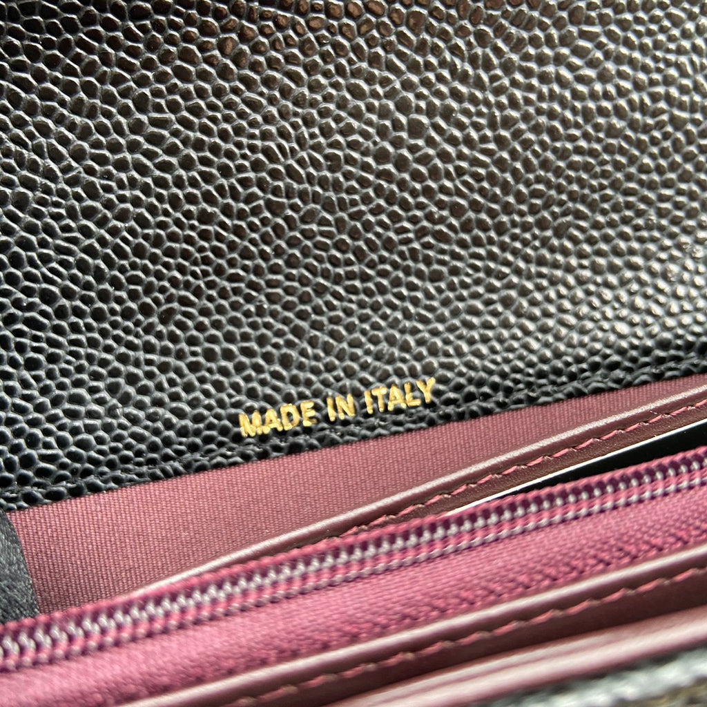 Chanel Long Flap Wallet in Grained Shiny Calfskin