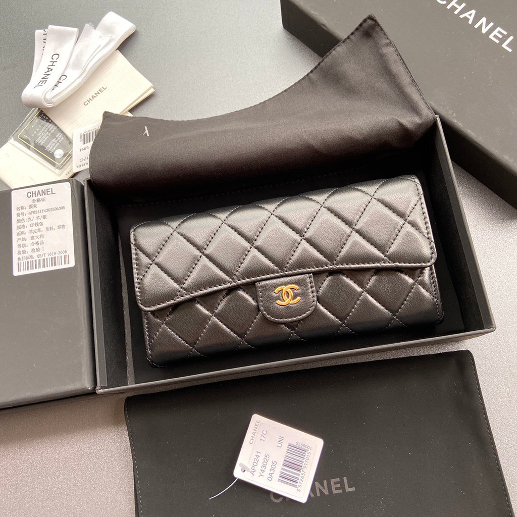 Chanel Long Flap Wallet in Lambskin