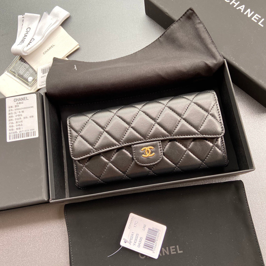 Chanel Long Flap Wallet in Lambskin