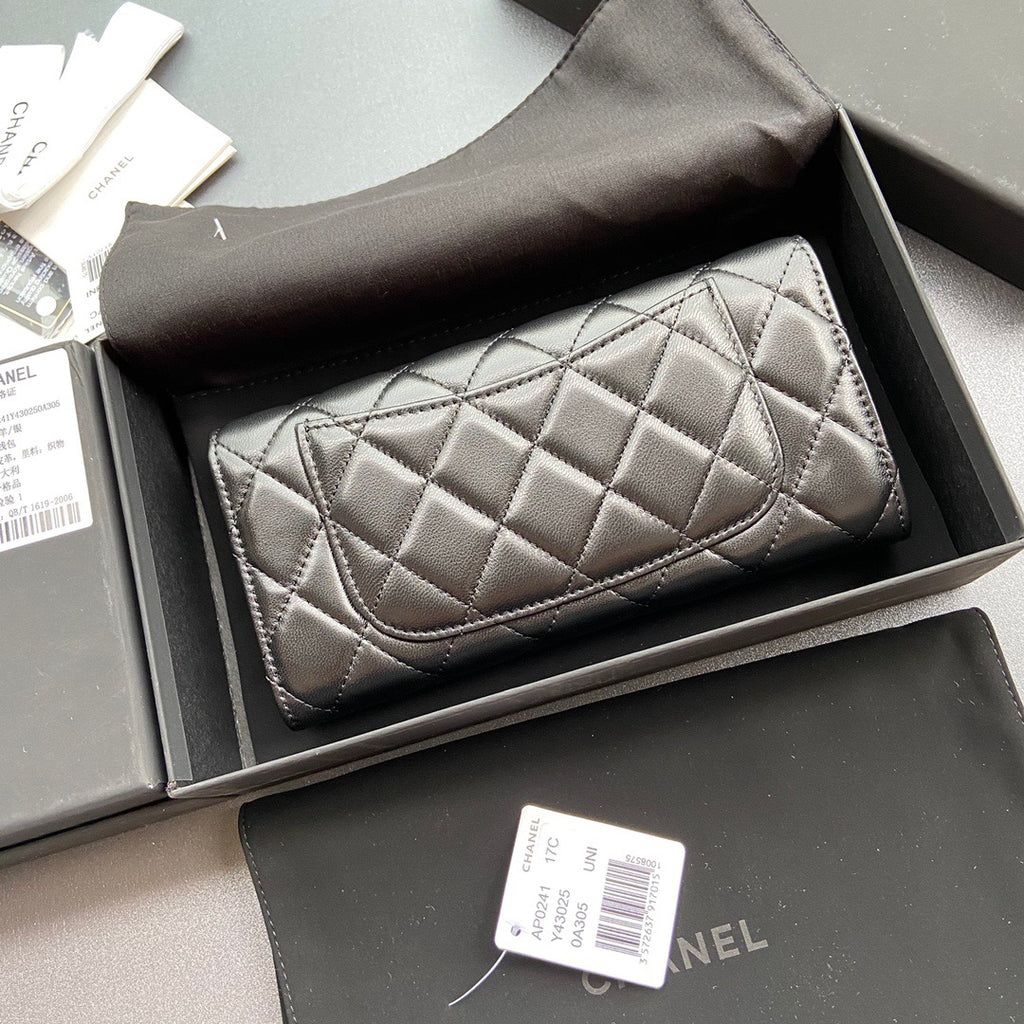 Chanel Long Flap Wallet in Lambskin