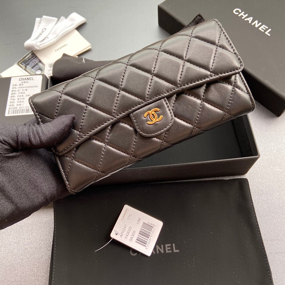 Chanel Long Flap Wallet in Lambskin