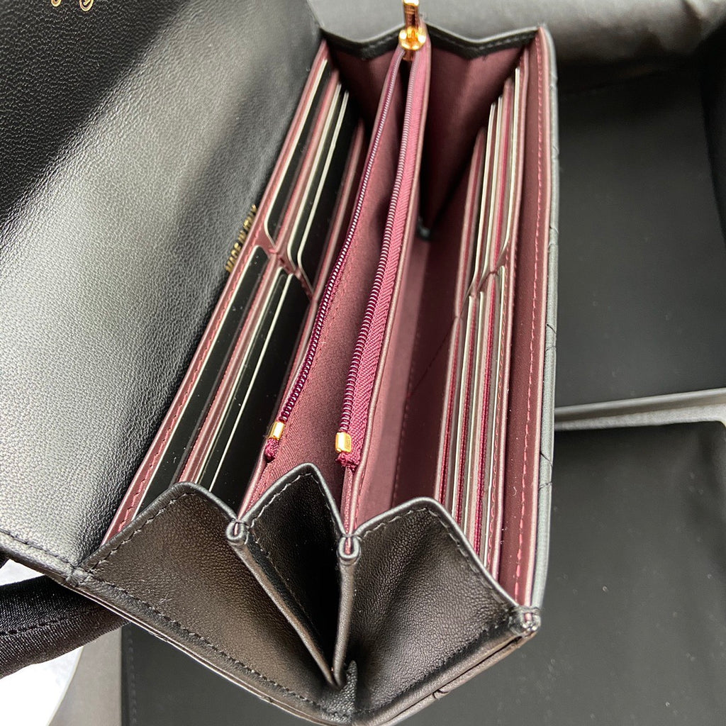 Chanel Long Flap Wallet in Lambskin
