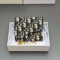 Dior Saddle Lotus Wallet in Oblique Jacquard