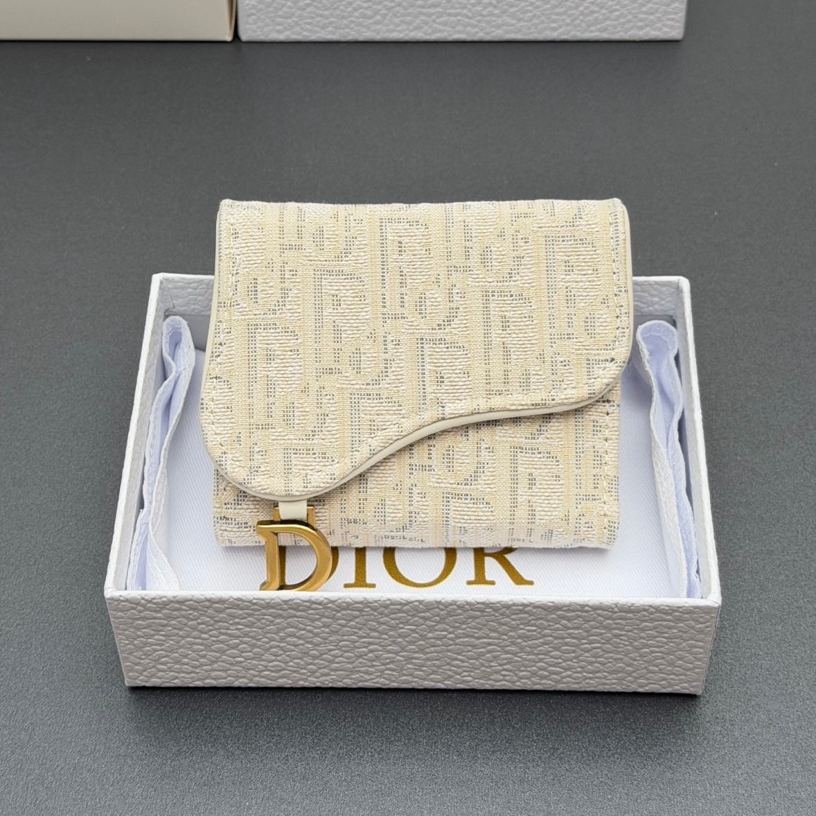 Dior Saddle Lotus Wallet in Oblique Jacquard