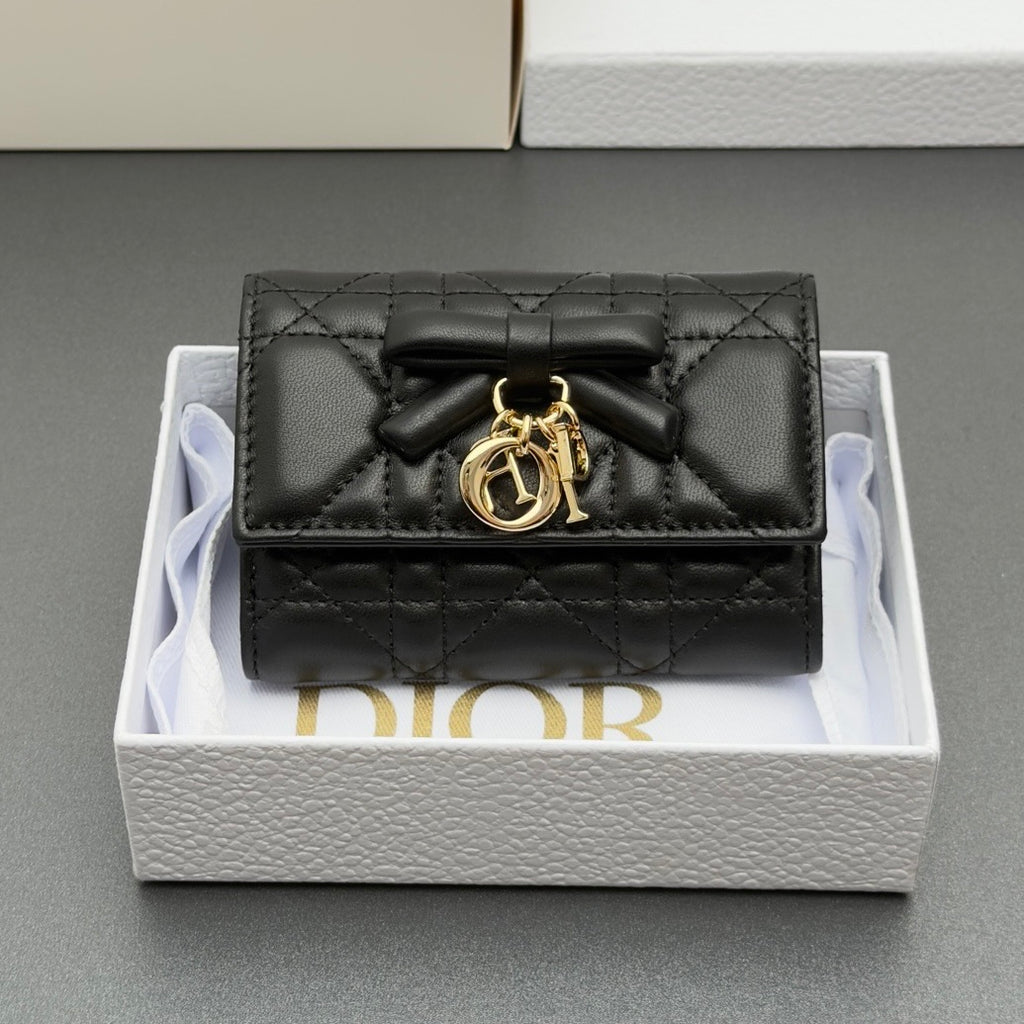 Dior Lady Dior Glycine Wallet in Lambskin
