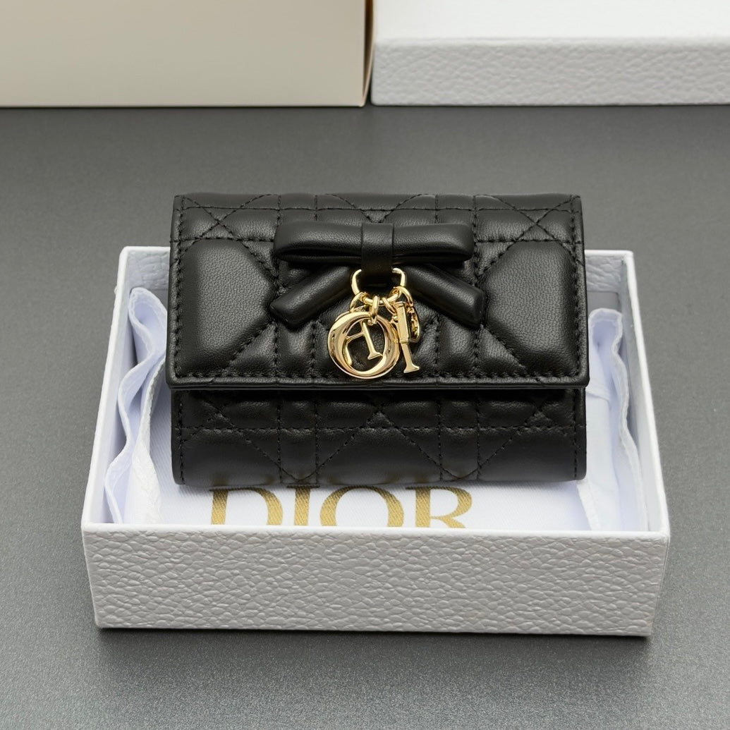 Dior Lady Dior Glycine Wallet in Lambskin