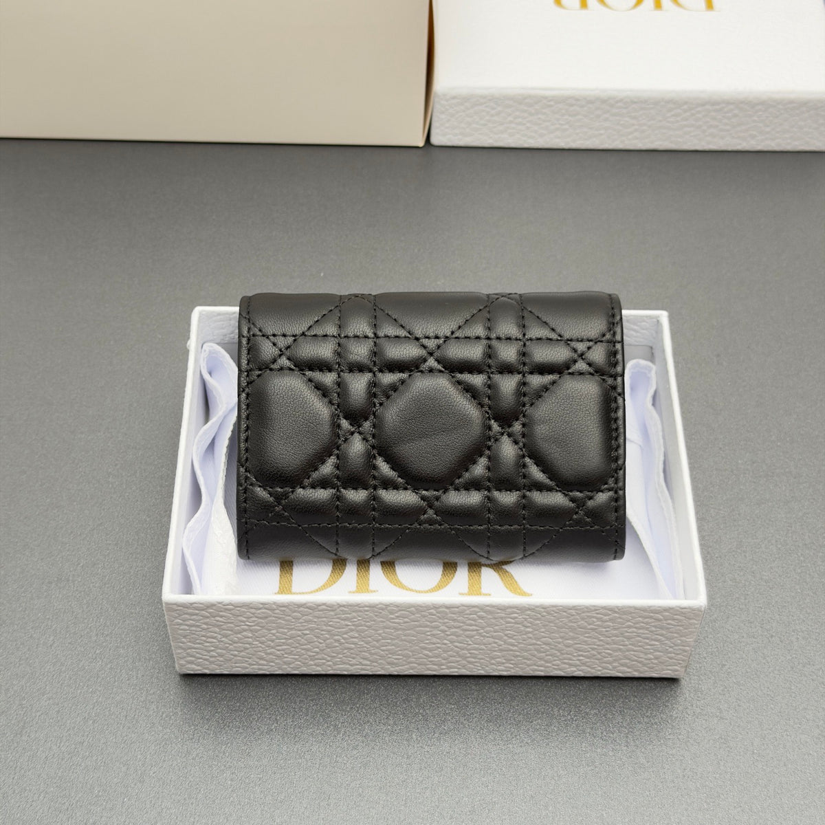 Dior Lady Dior Glycine Wallet in Lambskin