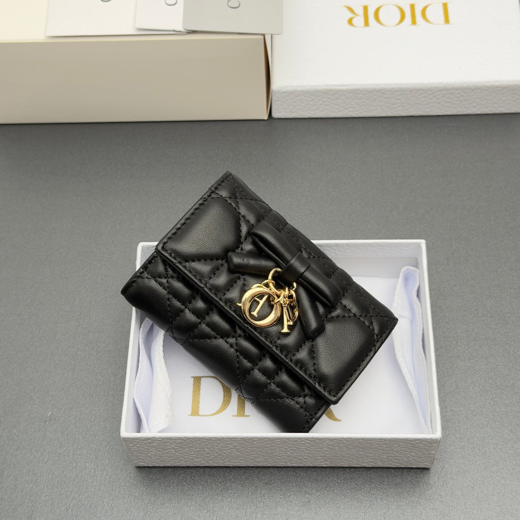 Dior Lady Dior Glycine Wallet in Lambskin