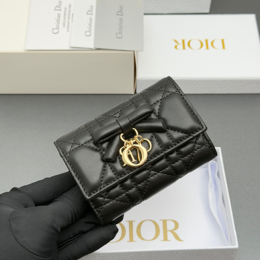 Dior Lady Dior Glycine Wallet in Lambskin