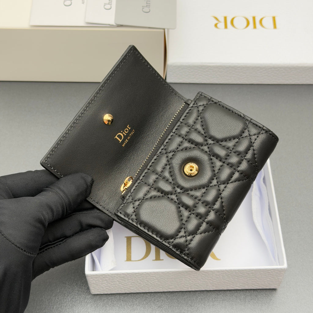 Dior Lady Dior Glycine Wallet in Lambskin