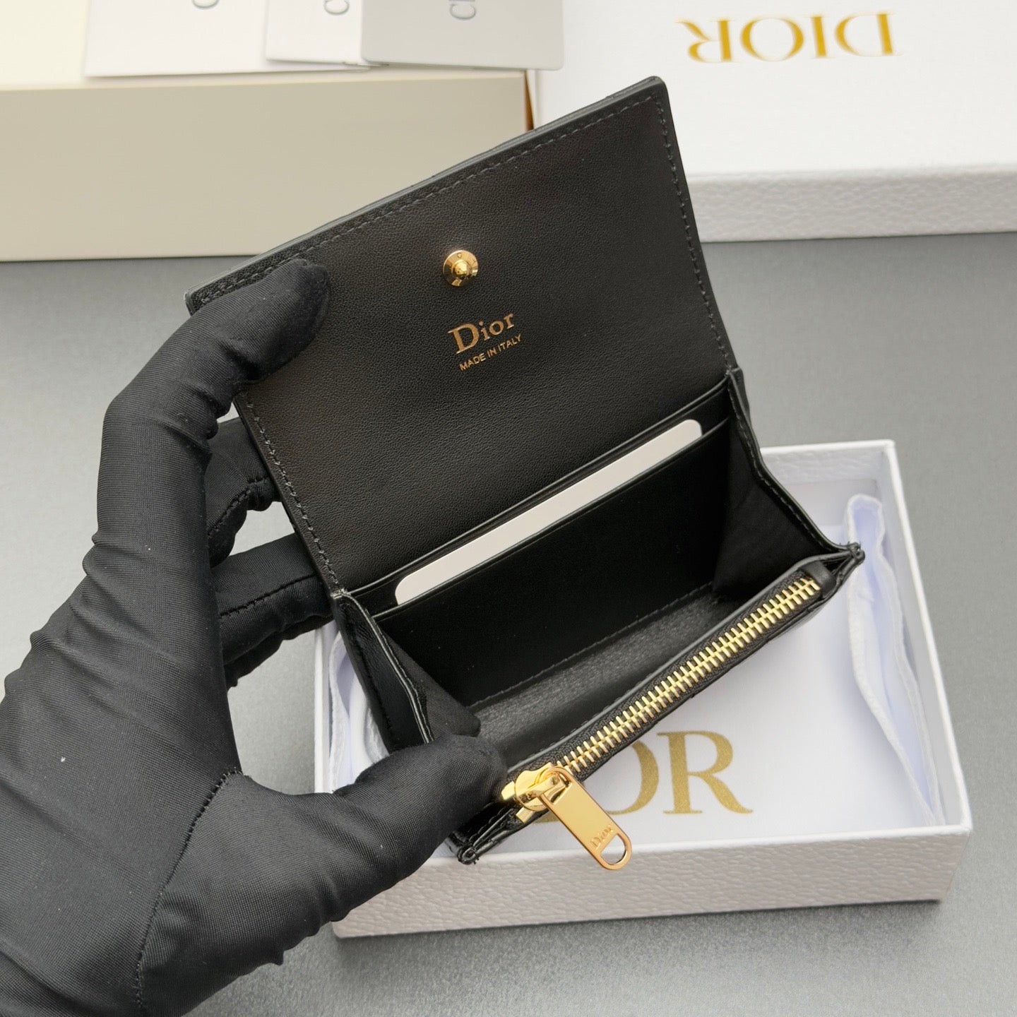 Dior Lady Dior Glycine Wallet in Lambskin