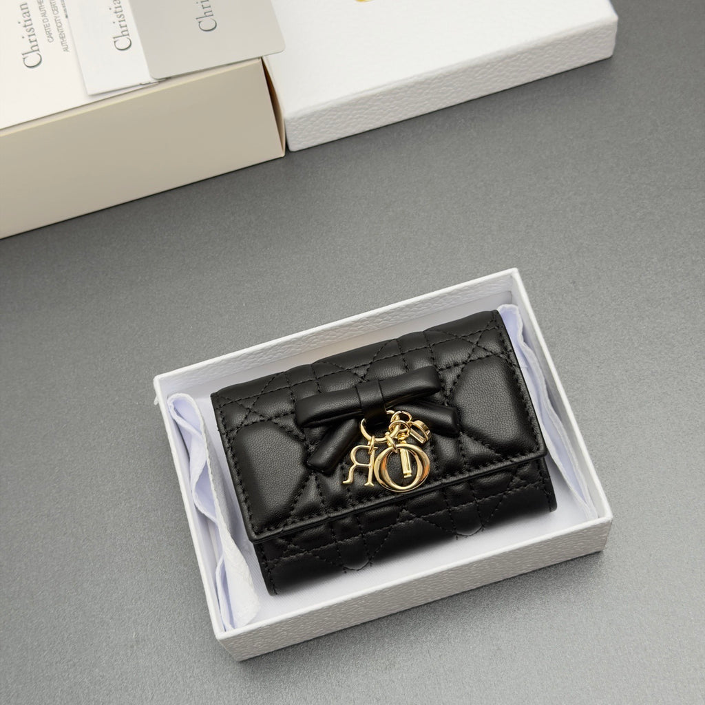 Dior Lady Dior Glycine Wallet in Lambskin