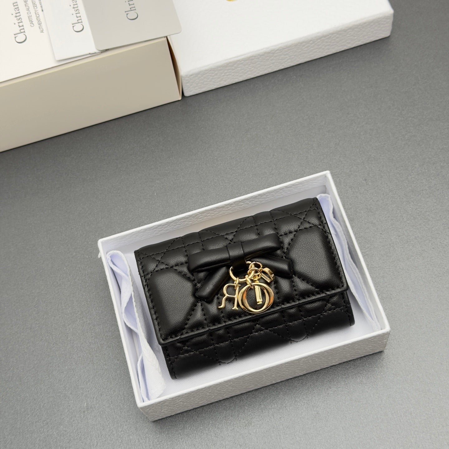 Dior Lady Dior Glycine Wallet in Lambskin