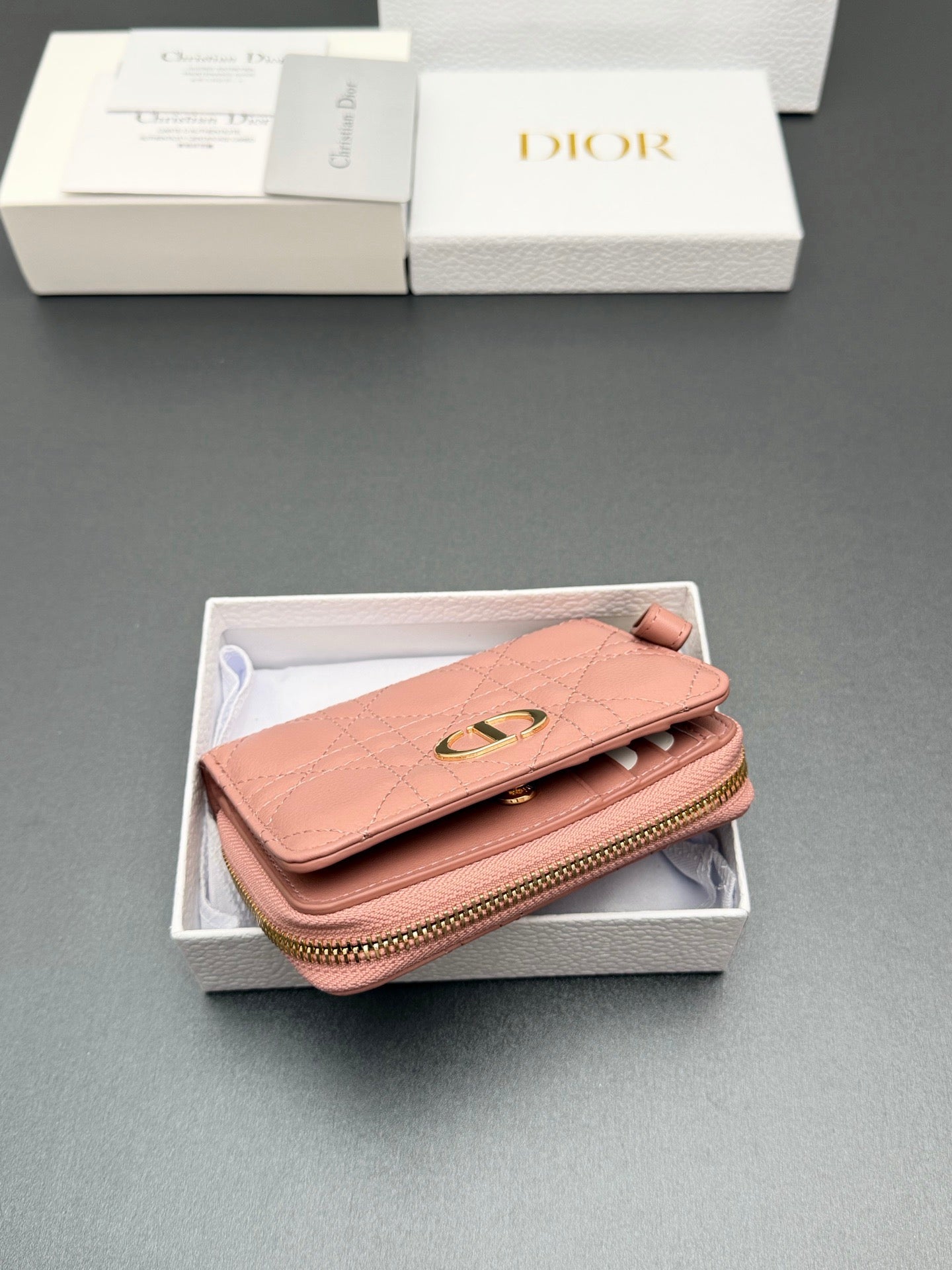 Dior Christian Caro Wallet in Quilt Grained Calfskin