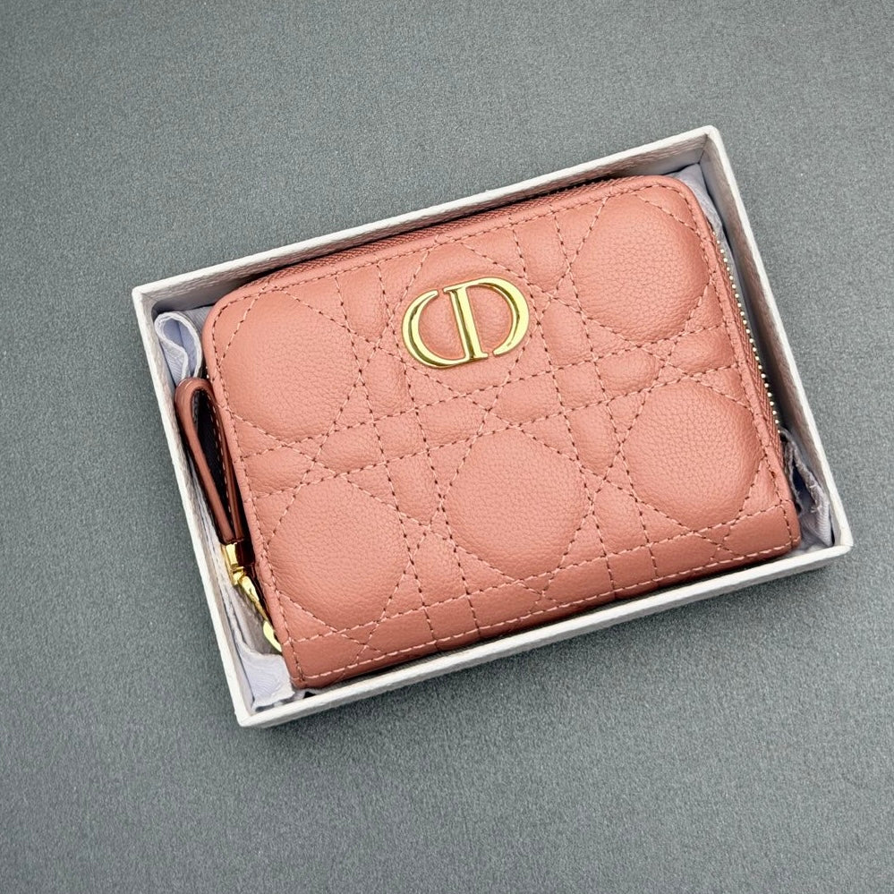 Dior Christian Caro Wallet in Quilt Grained Calfskin
