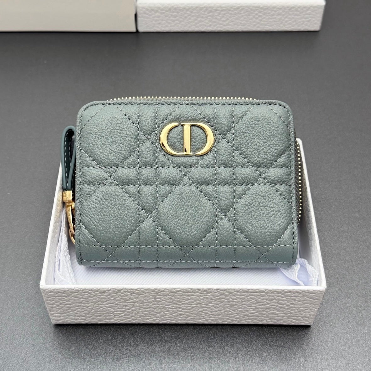 Dior Christian Caro Wallet in Quilt Grained Calfskin