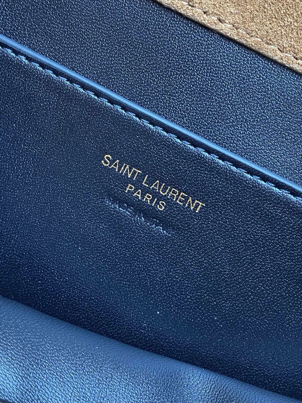 Saint Laurent Cassandre Large Pouch On Chain In Suede