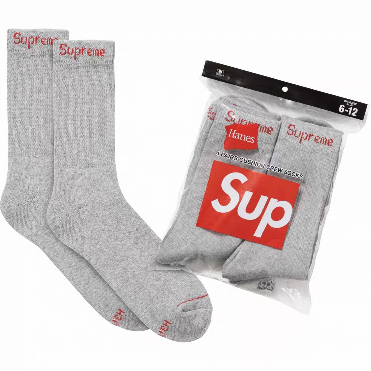 Supreme Hanes Crew Socks (4 Pack)