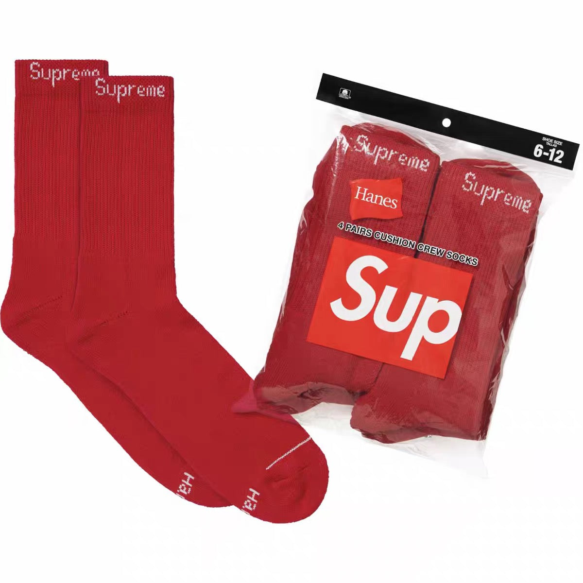 Supreme Hanes Crew Socks (4 Pack)