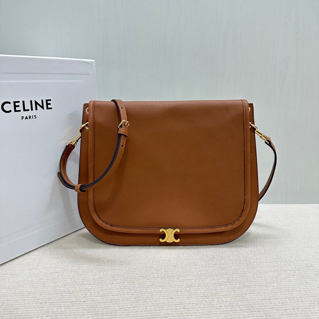 Celine Soft Triomphe Besace In Supple Shiny Lambskin