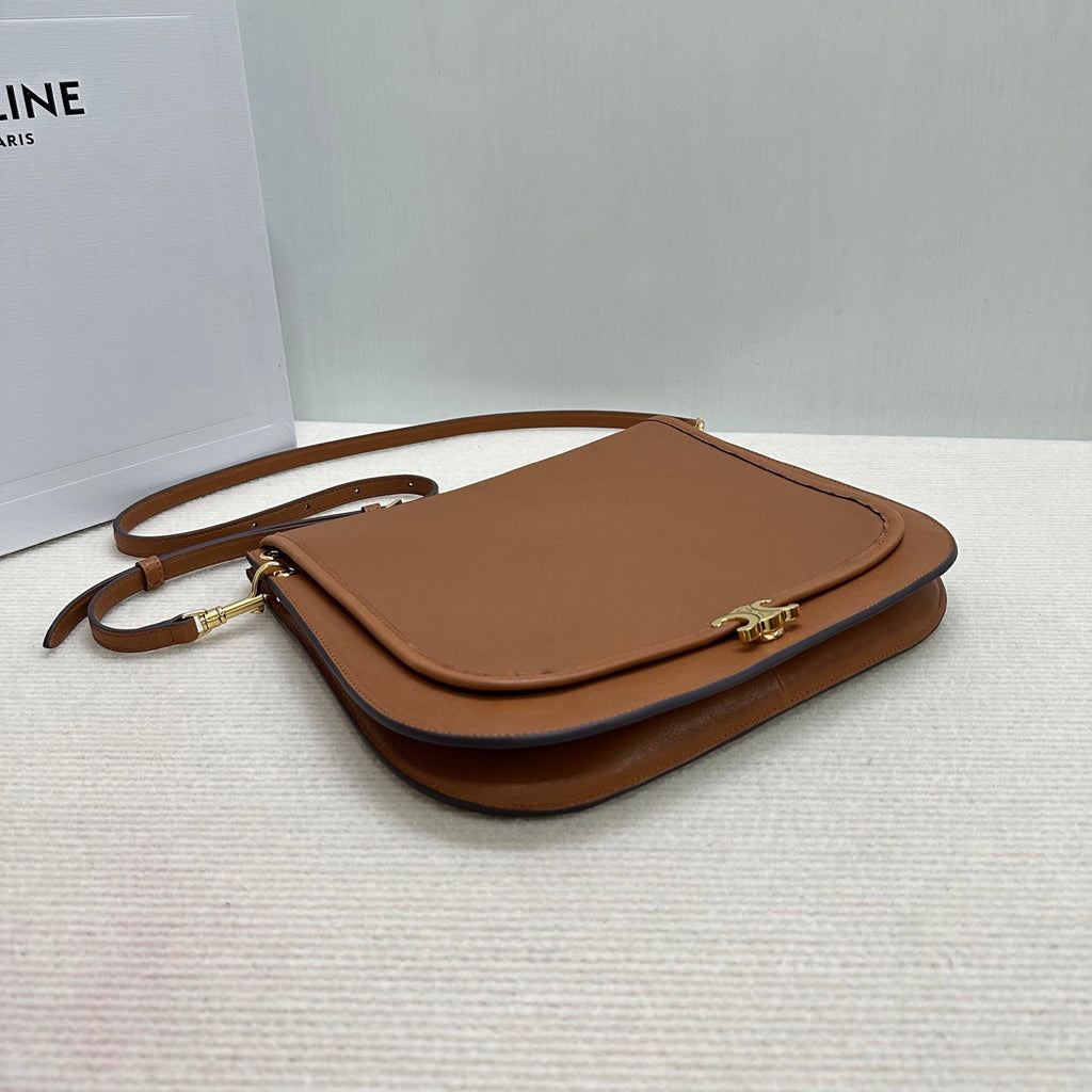 Celine Soft Triomphe Besace In Supple Shiny Lambskin