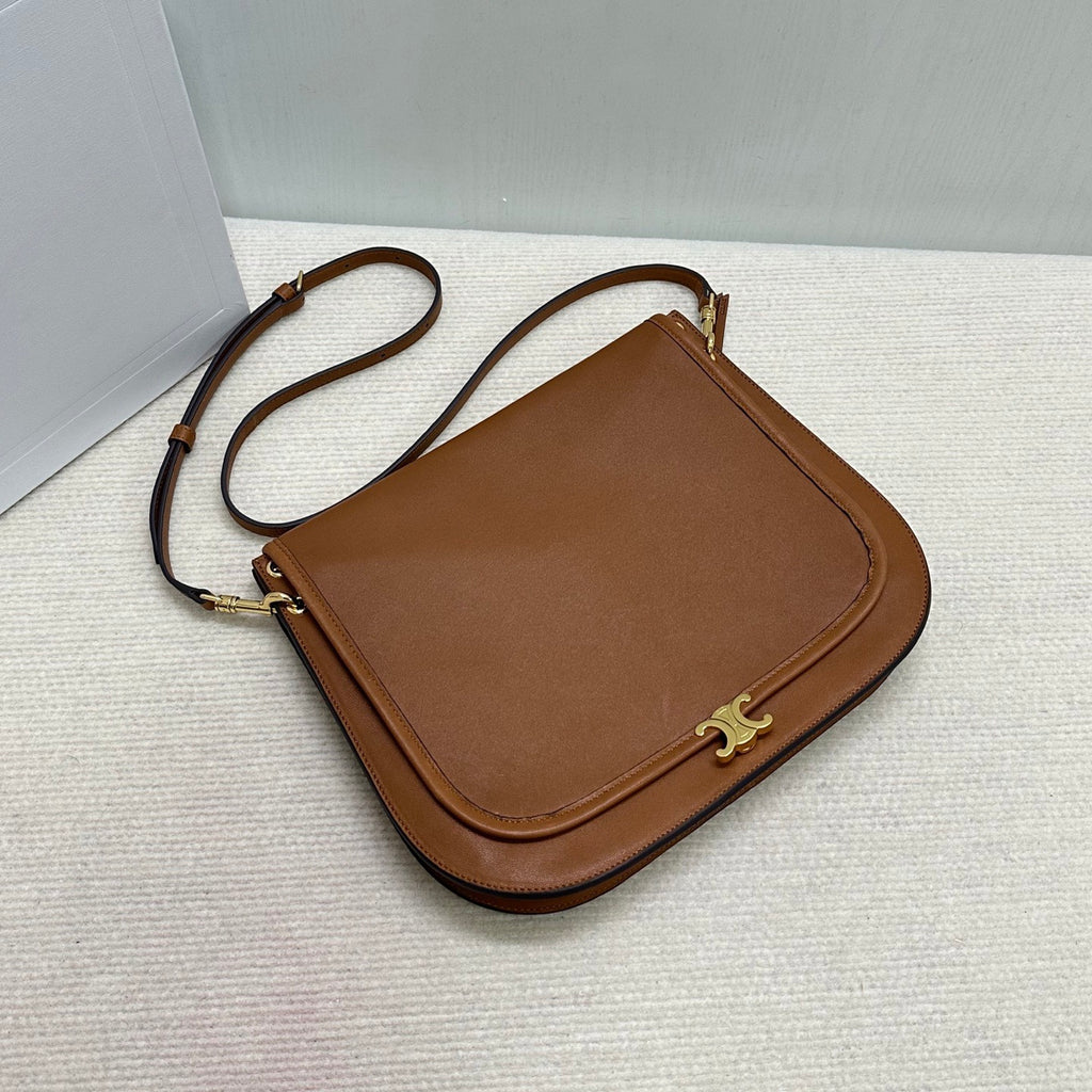 Celine Soft Triomphe Besace In Supple Shiny Lambskin