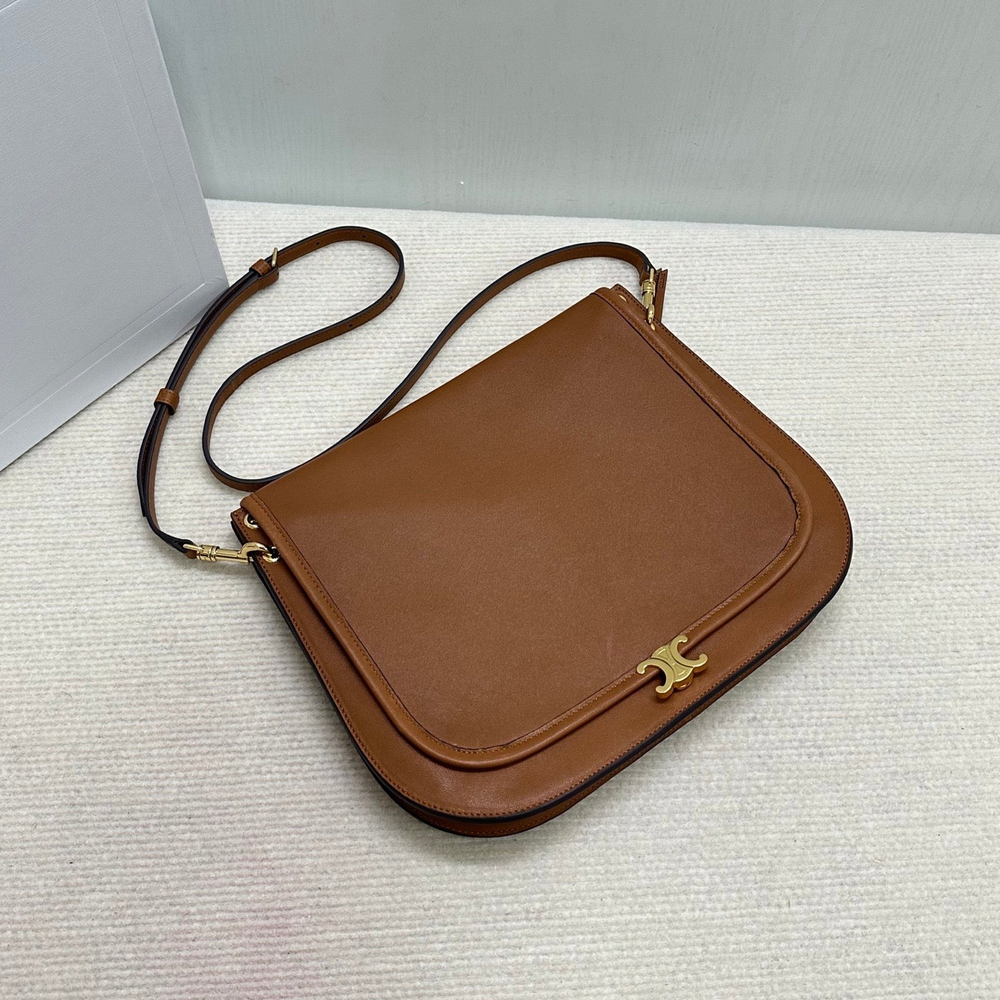 Celine Soft Triomphe Besace In Supple Shiny Lambskin