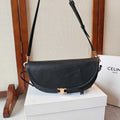 Celine Little Halfmoon Soft Triomphe In Supple Shiny Lambskin