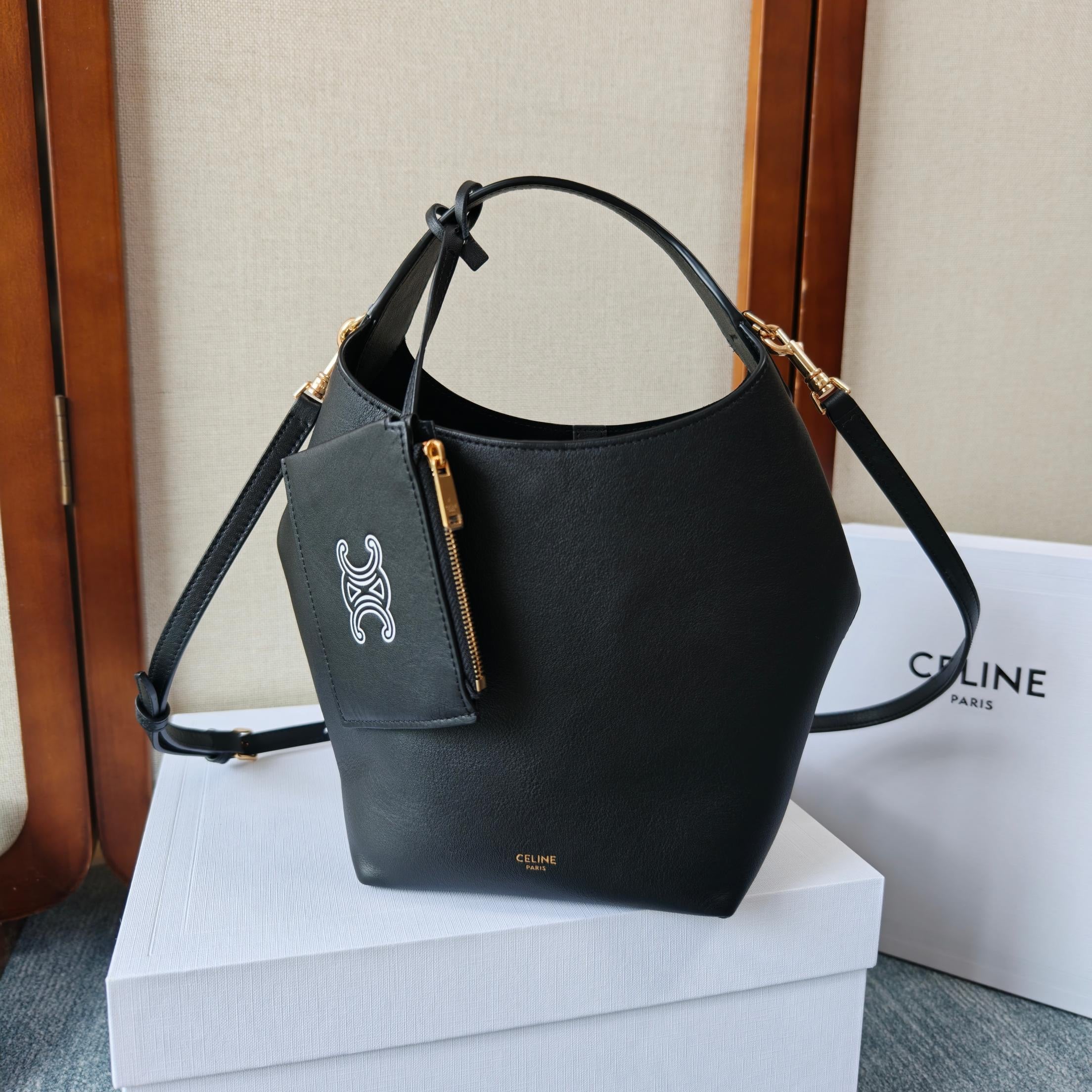 Celine Small Hobo In Supple Smooth Calfskin